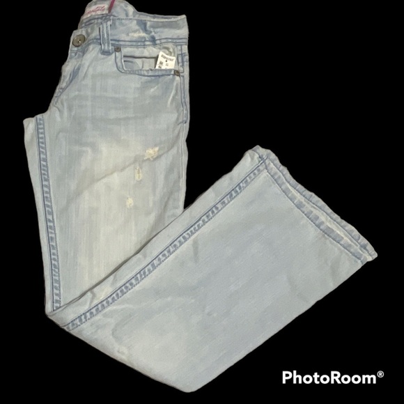 NWT Aeropostale Hailey Skinny Flare Distressed Jeans Style 1302 Size 1/2 Short - Picture 3 of 6